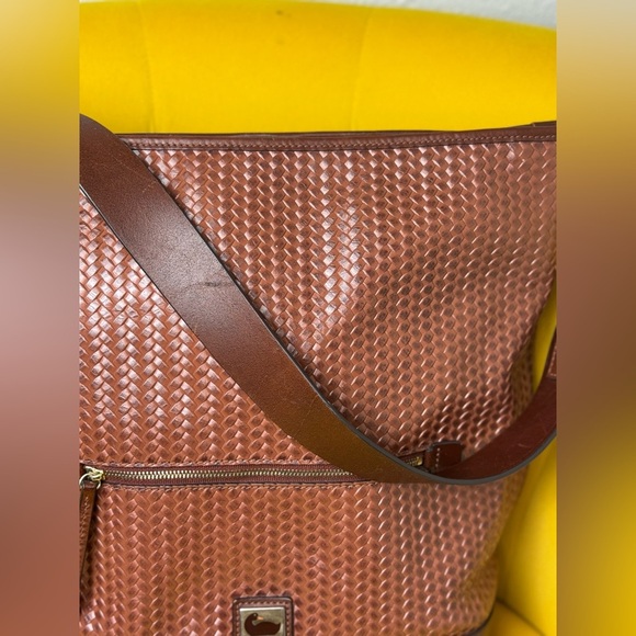 Dooney & Bourke Brown Textured Leather Shoulder Bag - Picture 10 of 16